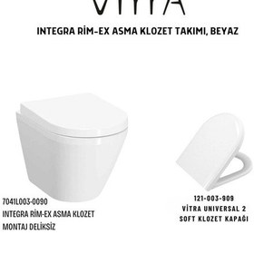 Resim Integra Rim-ex Asma Klozet 7041l003-0090, VitrA Universal 2 Soft Klozet Kapağı 121-003-909 