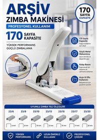 Resim Büyük Boy Zımba Makinesi 1 Adet Kangaro Ds-23s20fl Arşiv Tipi Zımba Makinası 170 Yaprak Kapasiteli Büro Zımba Teli Kollu 