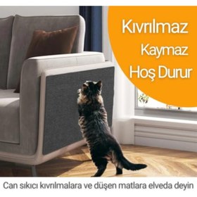 Resim Yıldızan bgm shop Kedi Tırmalama Halısı Yapışkanlı Her Yüzeye Uygulanabilir Kesilebilir Mobilya Koruyucu Mat 