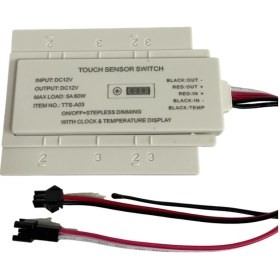 Resim 12 Volt Dokunmatik Touch Ayna Arkası Sensör Saat Termometre Beyaz 