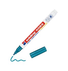 Resim Metalik Mavi Yuvarlak Uçlu 4085 Cam Sıvı Tebeşir Markörü 1-2 Mm Metalik Mavi 