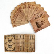 Resim 1pc TLENPO Vintage Korsan Gemisi Oyun Kartları, 54 Kartlık Destesi, Antik Tarz Gram Kartları, İskelet Motifi, Parti Oyunları ve Masa Oyunları, Aile ve Arkadaşlar için 