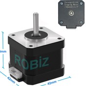 Resim ROBAL 17hs44011s-09 Nema 17 Step Motor 0.28n.m 0.9 Derece 400 Adıım D Mil 2 Faz 1.3a 3d Yazıcı 