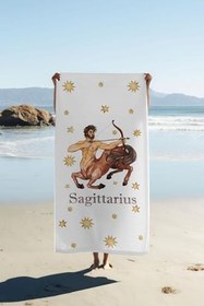 Resim Dijital Baskı Plaj Deniz Havlusu Yay Burcu Desenli Peştamal HVL0039 