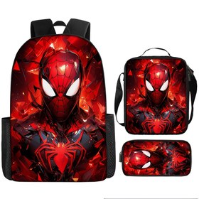 Resim 3 Parça Marvel Spider-Man Sırt Çantası Seti, Crossbody Çanta, Kalem Kutusu, Kırtasiye Çantası, Günlük Kullanım Çantası, Bilgisayar ve Tablet Taşıma Çantası, Seyahat Çantası, Spider-Man Hediyesi, Her Duruma Uygun 