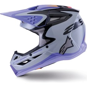 Resim Alpinestars SM3 Jettson Off-Road Motosiklet Kaskı Gri Mavi 