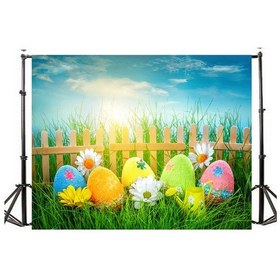 Resim Lemestar Paskalya Temalı Bebek Fotoğraf Çekimi İçin Özel Tasarım Fon Perdesi 1.5x0.9m 