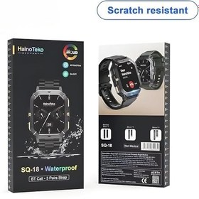Resim Haino Teko SQ-18 Akıllı Saat AMOLED Ekran 10 Gün Pil 3 Kordonlu Kablosuz Şarj Bluetooth Smartwatch Android iOS Uyumlu Siyah 