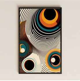 Resim Retro Dairesel Soyut Formlu Şeffaf Pleksi Tablo 