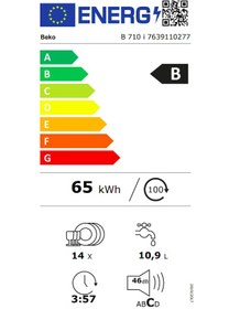 Resim Beko B710I 3+6 Programlı Bulaşık Makinesi 