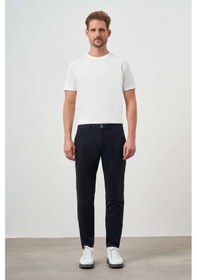 Resim Morven Erkek Lacivert Pamuk Yan Cep Slim Fit Chino Pantolon 24ks003016200 Lacivert 
