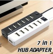 Resim Fochsia 7'li 1'de 1 Beyaz Usb Hub 7 Portlu Usb Genişletici Fare Klavye İçin Plug And Play 