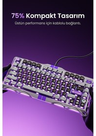 Resim Gravastar Mercury V75 He Hall Effect Manyetik Switch Gaming Klavye, Hot-swappable, Rapid Trigger, 80 