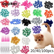 Resim Kedi Tırnak Kapakları, Kedi saç tokası Kapakları, Güvenli Evcil Hayvan Tırnak Koruyucuları, Yapışkanlı Tutkal Dahil, Dayanıklı ve Rahat Kedi saç tokası Koruyucuları, Kullanımı Kolay, Evcil Hayvan Bakımı ve Çizik Önleme İçin Harika, Çok Renkli 