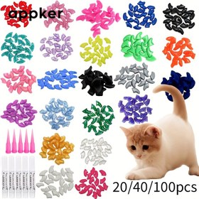 Resim Kedi Tırnak Kapakları, Kedi saç tokası Kapakları, Güvenli Evcil Hayvan Tırnak Koruyucuları, Yapışkanlı Tutkal Dahil, Dayanıklı ve Rahat Kedi saç tokası Koruyucuları, Kullanımı Kolay, Evcil Hayvan Bakımı ve Çizik Önleme İçin Harika, Çok Renkli 