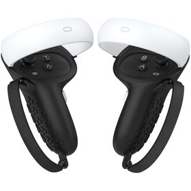 Resim Oculus Quest 2 İçin Vr Denetleyici Çarpışma Önleyici Yarım Paket Silikon Koruyucu Kapak Siyah 