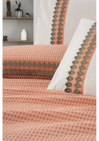 Resim Tivoli Çift Kişilik 4 Parça Havuzlu Pike Takımı-valerie-kayısı Kayısı 