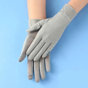 Resim Pengfushop5 Gri A Stili Yaz Anti-Uv Buz Ipek Ince Olmayan Slreen Güneş Koruyucu Mitten Spor Bisiklet Koşu Açık Havada Balıkçılık Sürüş (Yurt Dışından) 