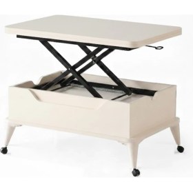 Resim Zerenland 1299 Tekerlekli Çift Çekmeceli Akıllı Sehpa, Sihirli Sehpa, Orta Sehpa, Laptop Masası 