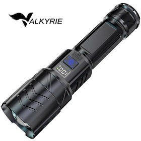 Resim Valkyrie 3 Mod Zoom Dijital Göstergeli Type-C Hızlı Şarjlı LED El Feneri 