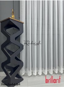 Resim Tül Perde Brillant Marka Etek İşleme Tül Perde Ekru 