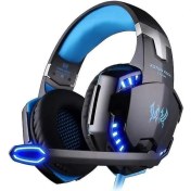 Resim G2000 3.5mm Oyun Kulaklık Mic Pc Laptop Ps4 Ps5 (Mavi) Için Mıc LED Kulaklıklar 