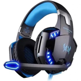 Resim G2000 3.5mm Oyun Kulaklık Mic Pc Laptop Ps4 Ps5 (Mavi) Için Mıc LED Kulaklıklar 