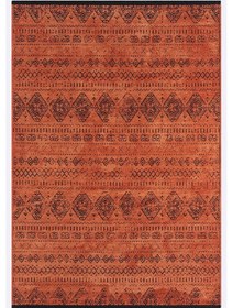 Resim Gaia Kiremit Halı Yıkanabilir Kaymaz Taban Şönil Kilim Dokuma Pamuk Taban Kilim 10322 Kiremit 