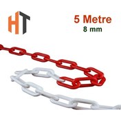 Resim Hayat Trafik Plastik Zincir Kırmızı-Beyaz (Kalın 8mm) 5 metre 