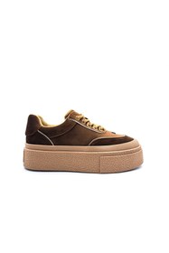 Resim Guja Kalın Taban Kadife Kadın Kahverengi Sneaker Ayakkabı 