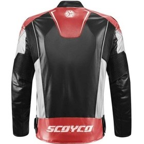 Resim Motoanl Motosiklet Montu 4 Mevsim Deri Ve Maxdura Kumaş Racing Mont Pu Leather Black-red 