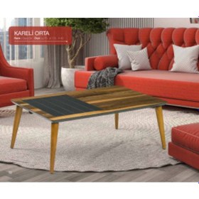 Resim Orta Sehpa Osm Kareli Model Parlak Ceviz Gri Kayın Ince Torna Ay 