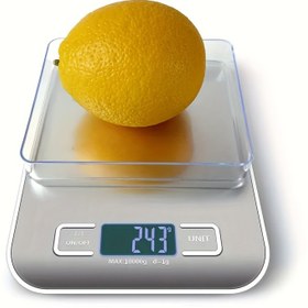 Resim 1 adet 10kg Yüksek Hassasiyetli Paslanmaz Çelik Dijital Mutfak Tartısı, 10kg Fırın Tartı Fonksiyonu, Çok Fonksiyonlu Diyet Koşullandırma Masa Tartısı, Elektronik Kişisel Yiyecek Tartısı, Mutfak Aksesuarları 