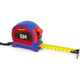 Resim Workpro Wp261041 5mx25mm Naylon Kaplama Sarı Çift Taraflı Manyetik Çelik Şerit Metre Standart 