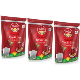 Resim Doğuş Karadeniz Tiryaki Siyah Süzen Demlik Poşet Çay 3'lü 25 x 40 G 