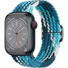 Resim iOs Uyumlu İçin Naylon Kayış İzle Ultra 2 Bant 49mm 40mm 44mm 41mm 38 45mm Elastik 38 Ice Blue 42mm 44mm 45mm 49mm 