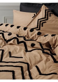 Resim Puff Nakışlı Ranforce Çift Kişilik Nevresim Takımı Elio Bakır Siyah - Elm-01-66786 Renkli 