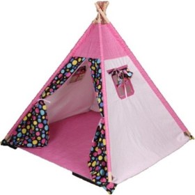 Resim Abbie Kızılderili Pamuk Ahşap Çocuk Oyun Çadırı Rainbow -pembe 