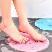 Resim BUFFER® Silikon Fırçalı Banyo Masaj Matı ve Ayaklar için Topuk Masaj Paspası 