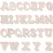 Resim 26 adet/52 adet Beyaz/Pembe Arka Yüzey Yapıştırıcı Harf Stickerları DIY Aksesuarları 