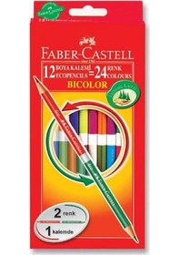 Resim Faber-Castell Bicolor Çift Taraflı Boya Kalemi 24 Renk 