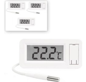 Resim Sevgift 3 Adet Tpm-30 Soketli Panel Tip Kablolu Termometre 
