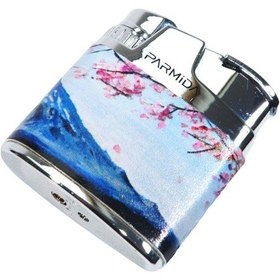 Resim Parmida Tek Torch Pürmüz Sakura Desenli Çok Renkli Metal Puro Çakmağı 