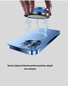 Resim Drnds Rgb Işıklı Telefon Soğutucu Fan Gaming Cooler Süper Hızlı Soğutma 