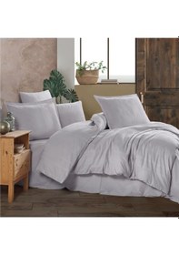 Resim Clasy Ranforce Tek Kişilik Nevresim Takımı Unita Açık Gri 