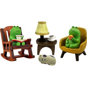 Resim 2 adet Reçine Miniature Kurbağa Figürleri, Sevimli Masa ve Yatak Odası Dekoru, Çok Yönlü Kapalı ve Açık Hava Koleksiyonları, Elektrik Gerektirmez, Mükemmel Hediye Fikri 