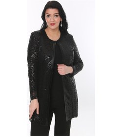 Resim Ladies First Büyük Beden 3786 Siyah Ceket+bluz Takım 001 