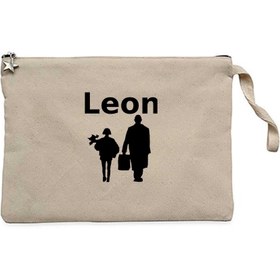 Resim Leon The Professional Krem Clutch Astarlı Cüzdan / El Çantası - Krem 