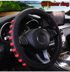 Resim Film Masaj Noktası Pu Karbon Fiber Dört Mevsim Genel Elastik Araba Direksiyon Kırmızı Kırmızı 