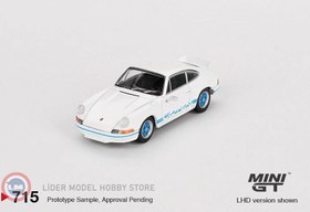Resim 1:64 Mini GT 1974 Porsche 911 (901) PORSCHE 911 CARRERA RS 2.7 GRAND PRIX WHITE WITH BLUE LIVERY 
